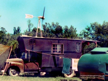 How's This for a Mobile Home?! An actual house truck complete with wind generator, circa 1980s.  Photo by Peter Terry for the Nambassa Trust (see www.nambassa.com).  Not for everyone, but we thought it was cool and showed creativity.